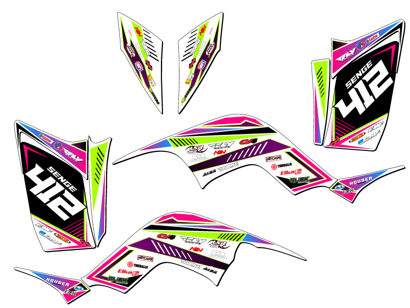 Kit de Gráficos Senge Rosa Raptor 90 Surge todos los Años Compatible con Yamaha - Imagen 5 de 7