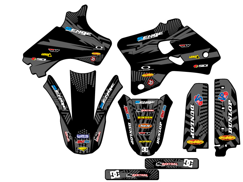 1993-2001 YZ 80 MAYHEM Black Senge kit de gráficos compatible con Yamaha - Imagen 2 de 10