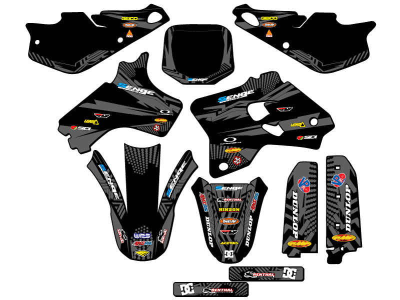 1993-2001 YZ 80 MAYHEM Black Senge kit de gráficos compatible con Yamaha - Imagen 5 de 10