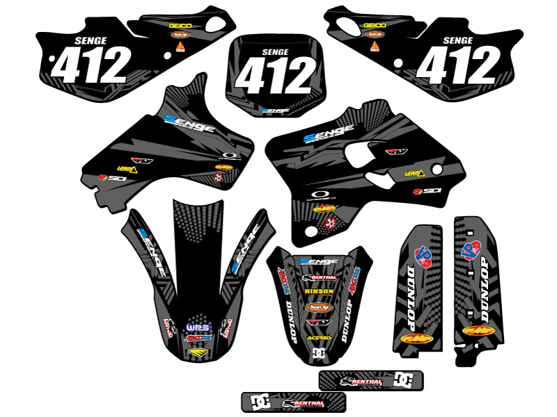 1993-2001 YZ 80 MAYHEM Black Senge kit de gráficos compatible con Yamaha - Imagen 8 de 10