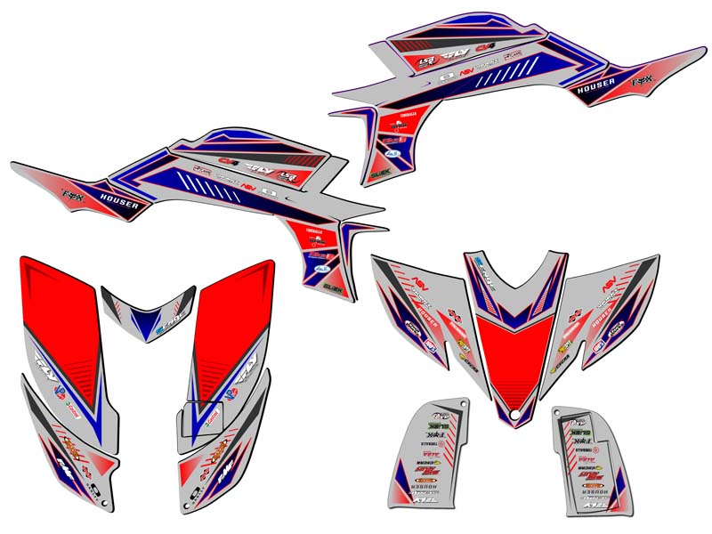 2003-2013 (modelo de carbono marco de acero) YFZ 450 SURGE gris Senge kit de gráficos - Imagen 2 de 7