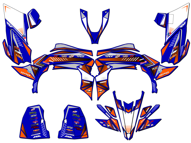 2009-2013 450R/450X (marco de aluminio EFI) YFZ 450 SURGE Blue Senge Graphics Kit - Imagen 2 de 7