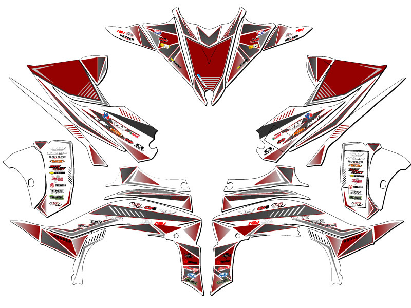 2014-2020 (YFZ 450R) YFZ 450 SURGE Red Senge Graphics Kit compatible con Yamaha - Imagen 2 de 7