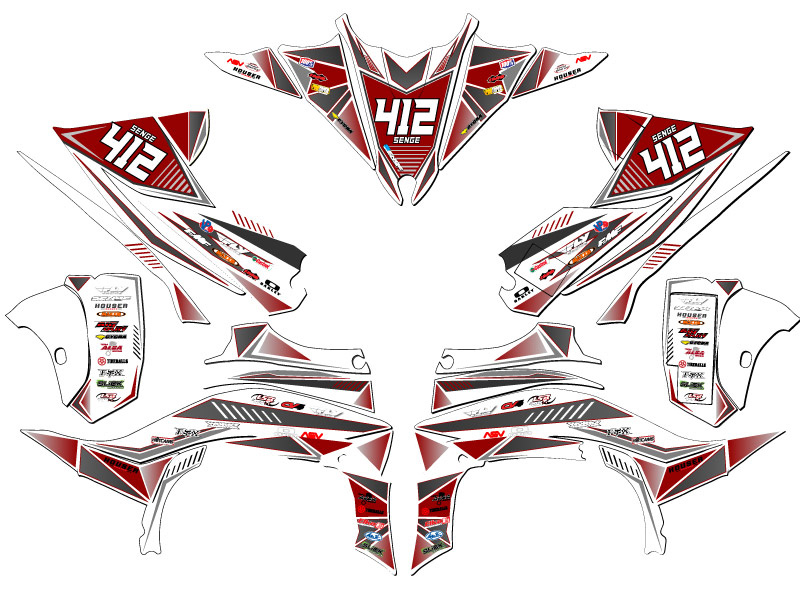 2014-2020 (YFZ 450R) YFZ 450 SURGE Red Senge Graphics Kit compatible con Yamaha - Imagen 5 de 7