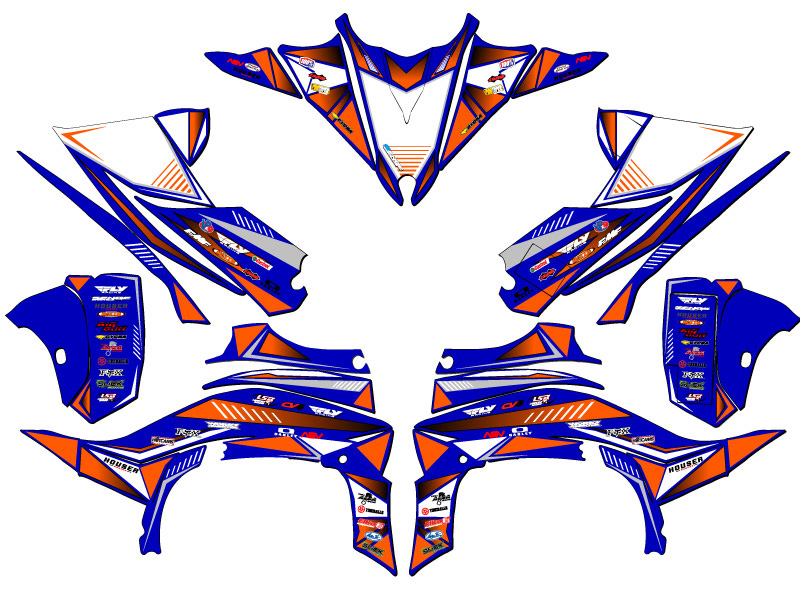 2014-2020 (YFZ 450R) YFZ 450 SURGE Blue Senge Graphics Kit Compatible with - Picture 2 of 7