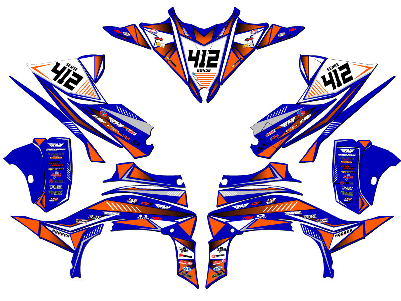 2014-2020 (YFZ 450R) YFZ 450 SURGE Blue Senge Graphics Kit Compatible with - Picture 5 of 7