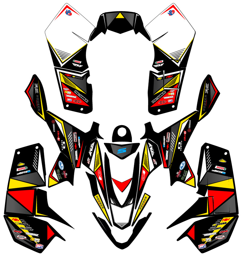 2007-2020 LTZ 90 SURGE Black Senge kit de gráficos compatible con Suzuki - Imagen 2 de 7