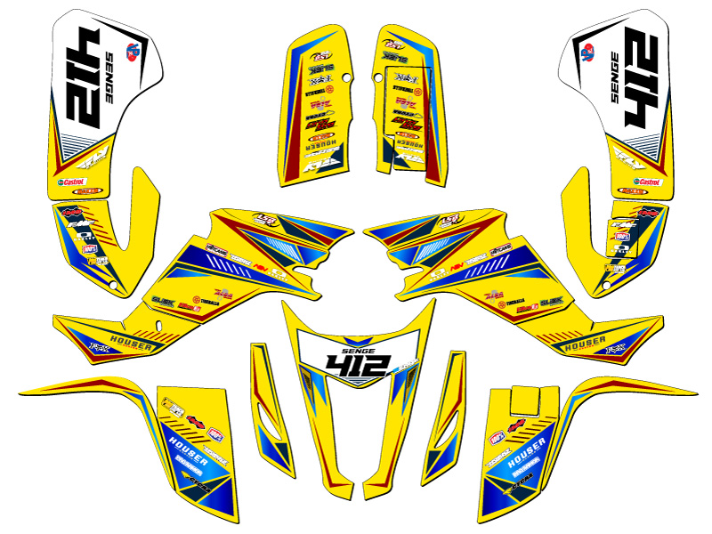 2003-2008 LTZ 400 SURGE Yellow Senge Graphics Kit Compatible with Suzuki - Picture 5 of 7