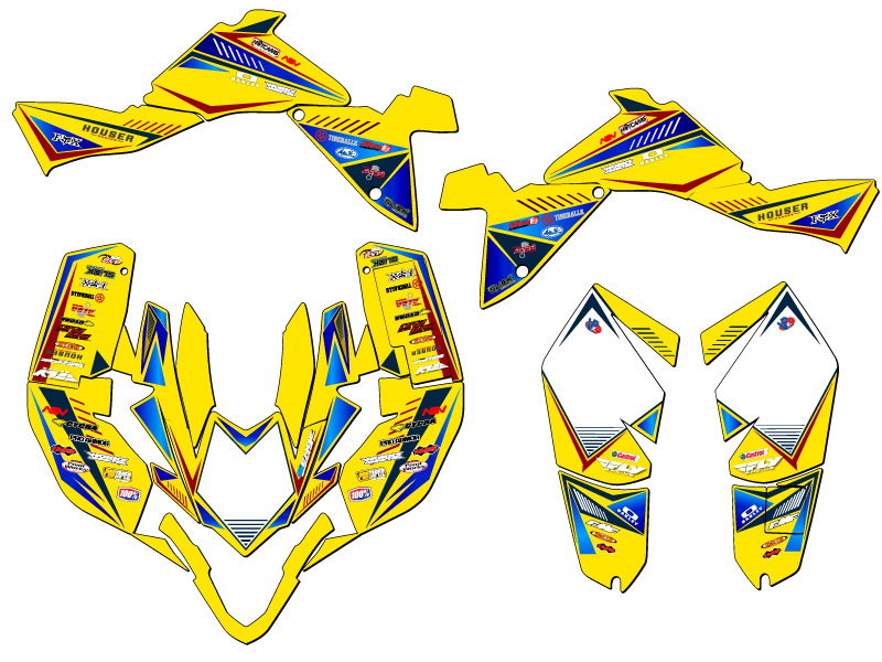 2009-2012 LTZ 400 SURGE Yellow Senge Graphics Kit compatible con Suzuki - Imagen 2 de 7