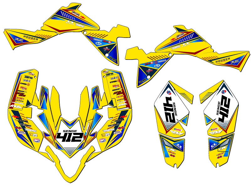 2009-2012 LTZ 400 SURGE Yellow Senge Graphics Kit compatible con Suzuki - Imagen 5 de 7