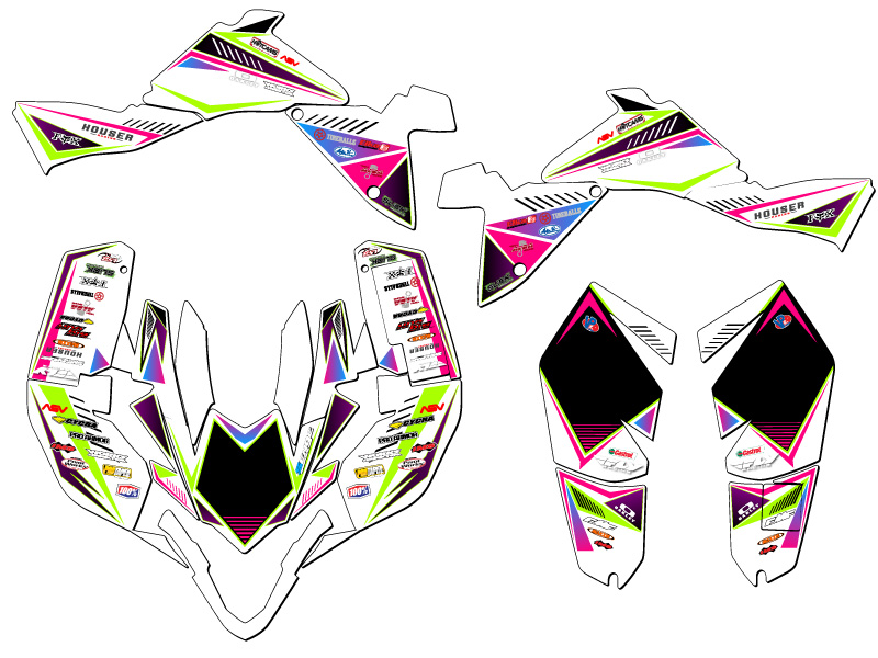 2009-2012 LTZ 400 SURGE Pink Senge Graphics Kit Compatible con Suzuki - Imagen 2 de 7