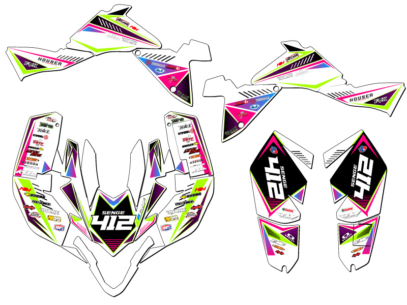 2009-2012 LTZ 400 SURGE Pink Senge Graphics Kit Compatible con Suzuki - Imagen 5 de 7