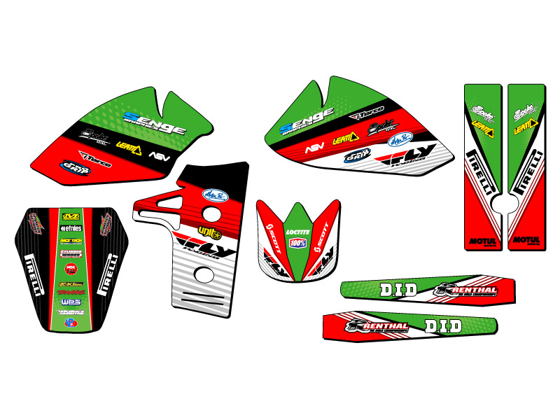 1985-2004 KX 60 RICOCHET Green Senge Graphics Kit Compatible with Kawasaki - Picture 2 of 10