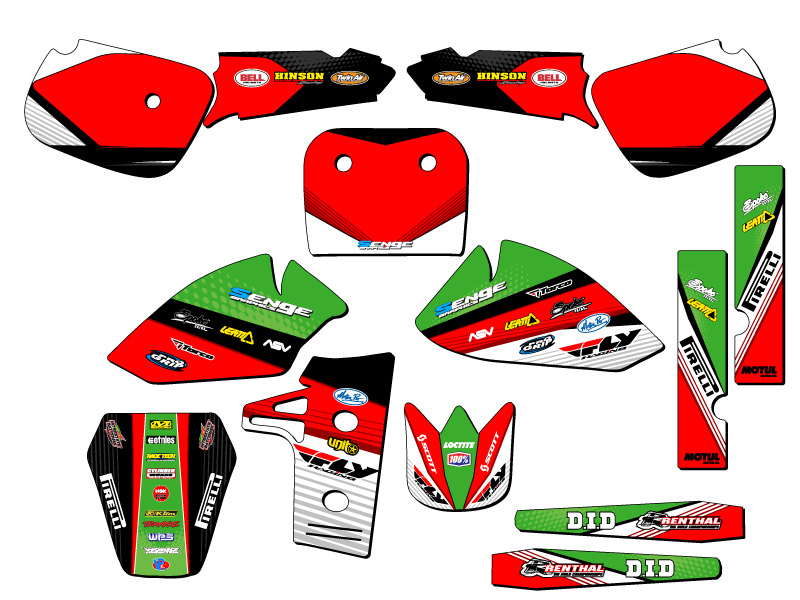 1985-2004 KX 60 RICOCHET Green Senge Graphics Kit Compatible with Kawasaki - Picture 5 of 10