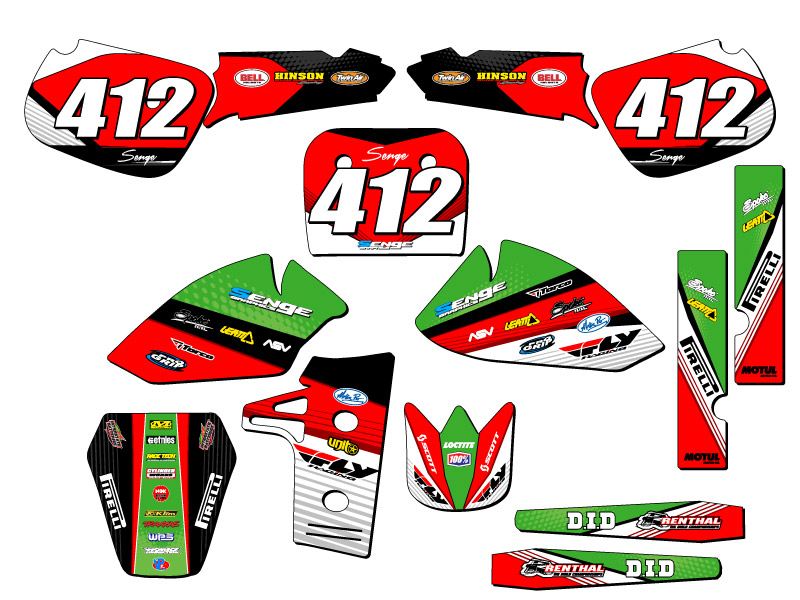 1985-2004 KX 60 RICOCHET Green Senge Graphics Kit Compatible with Kawasaki - Picture 8 of 10