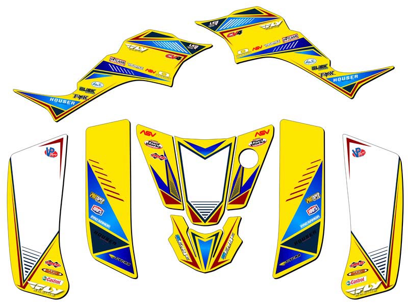 Kit de gráficos LT 50A SURGE 2000-2005 amarillo Senge compatible con Suzuki - Imagen 2 de 7