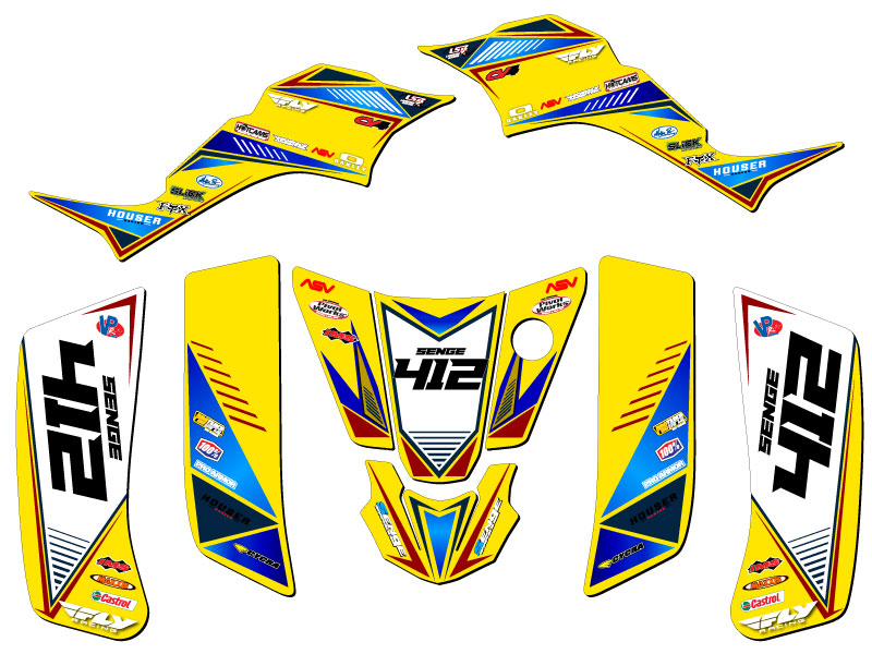 Kit de gráficos LT 50A SURGE 2000-2005 amarillo Senge compatible con Suzuki - Imagen 5 de 7