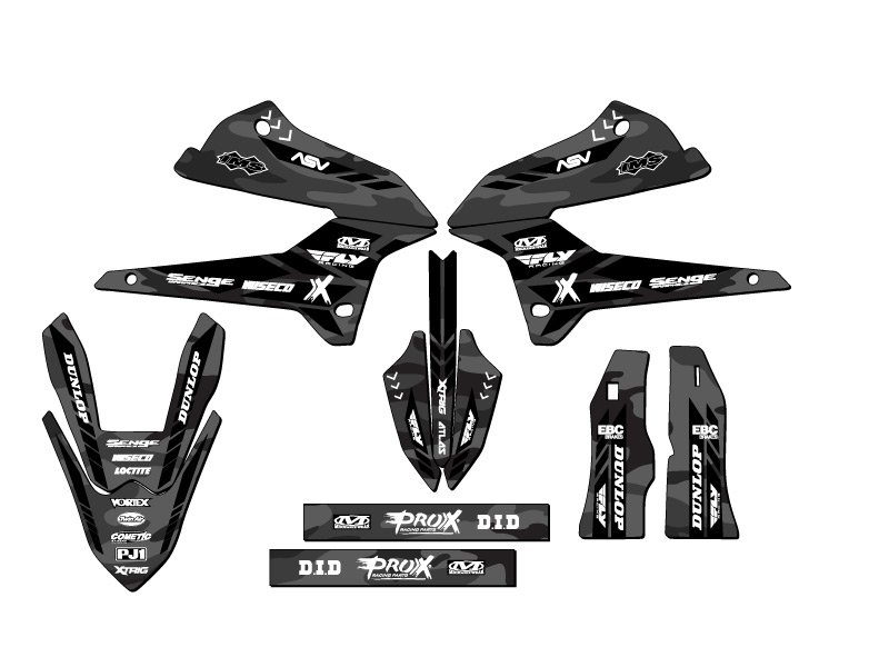 KLX 250 APACHE 2008-2020 gris Senge kit de gráficos compatible con Kawasaki - Imagen 2 de 10