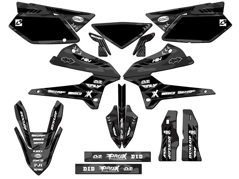 KLX 250 APACHE 2008-2020 gris Senge kit de gráficos compatible con Kawasaki - Imagen 5 de 10