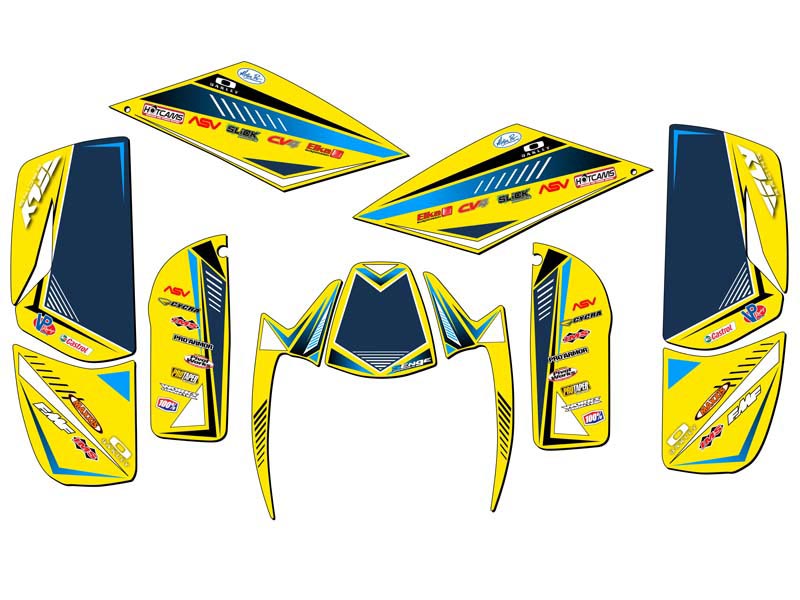 Kit de Gráficos Senge Amarillo DS 650 SURGE Todos los Años Compatible con Can-Am - Imagen 2 de 7