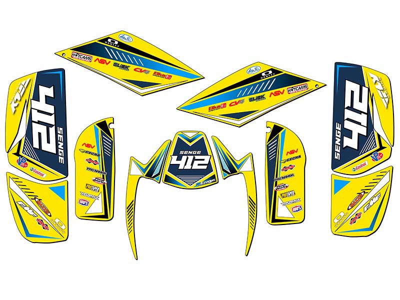 Kit de Gráficos Senge Amarillo DS 650 SURGE Todos los Años Compatible con Can-Am - Imagen 5 de 7