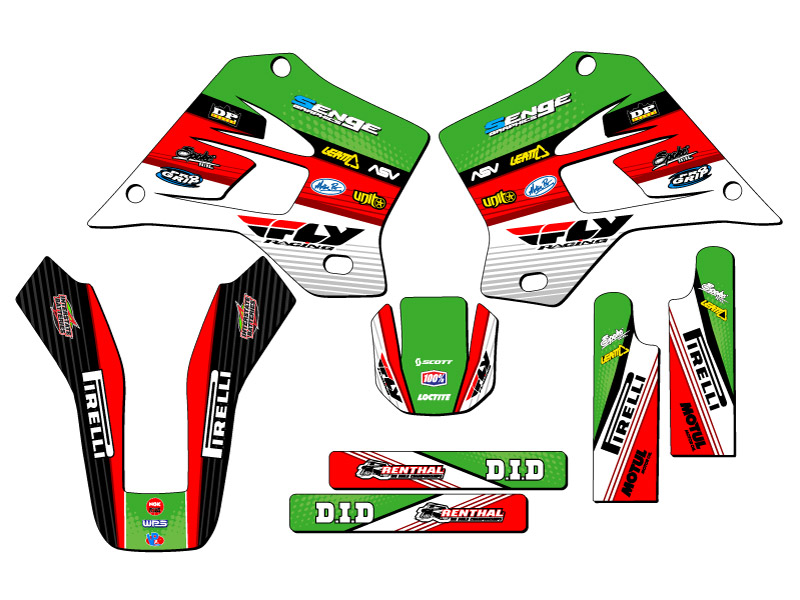 1995-2008 KDX 200 RICOCHET Green Senge Graphics Kit Compatible with Kawasaki - Picture 2 of 10