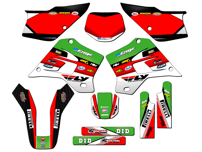 1995-2008 KDX 200 RICOCHET Green Senge Graphics Kit Compatible with Kawasaki - Picture 5 of 10