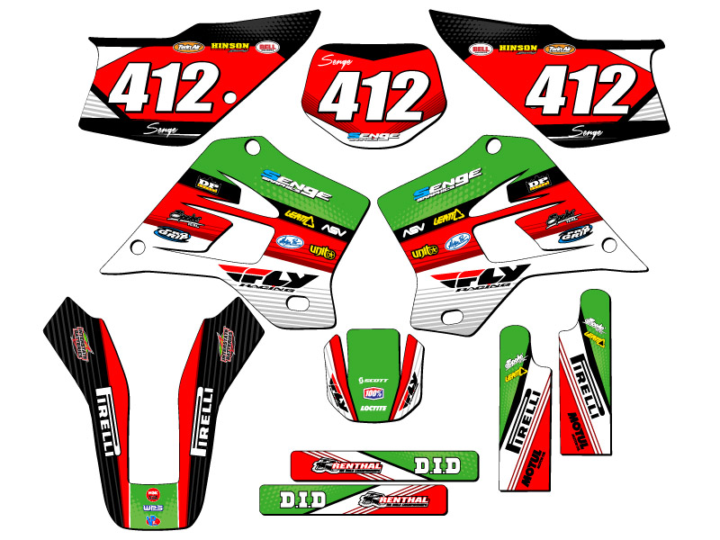 1995-2008 KDX 200 RICOCHET Green Senge Graphics Kit Compatible with Kawasaki - Picture 8 of 10