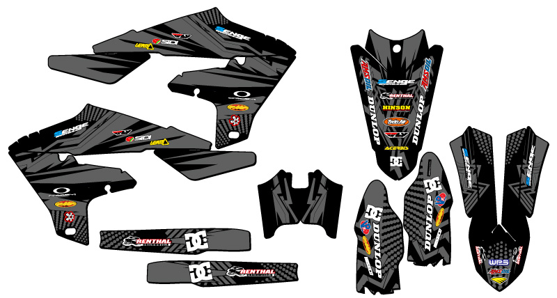 2019-2023 WR 450 F MAYHEM Black Senge Graphics Kit Compatible with Yamaha - Foto 2 di 10
