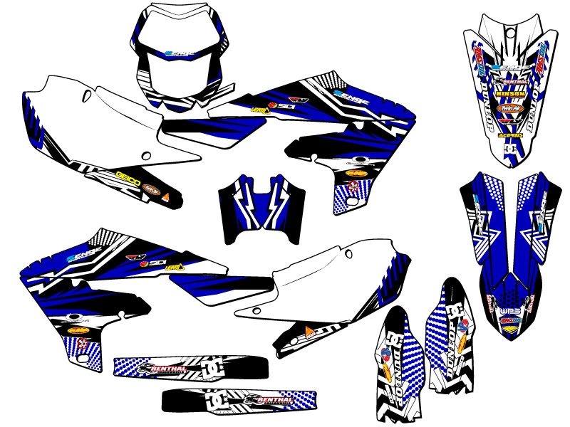 Kit de gráficos WR 450 F MAYHEM 2019-2023 Blue Senge compatible con Yamaha - Imagen 5 de 10