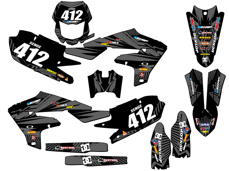 2019-2023 WR 450 F MAYHEM Black Senge Graphics Kit Compatible with Yamaha - Foto 8 di 10