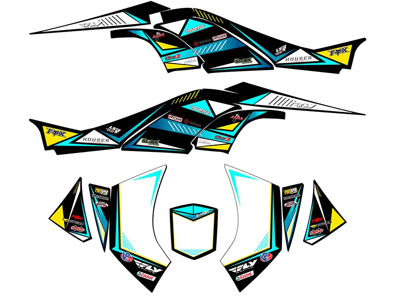 All Years DS 450 SURGE Black Senge Graphics Kit Compatible with Can-Am - Picture 2 of 7