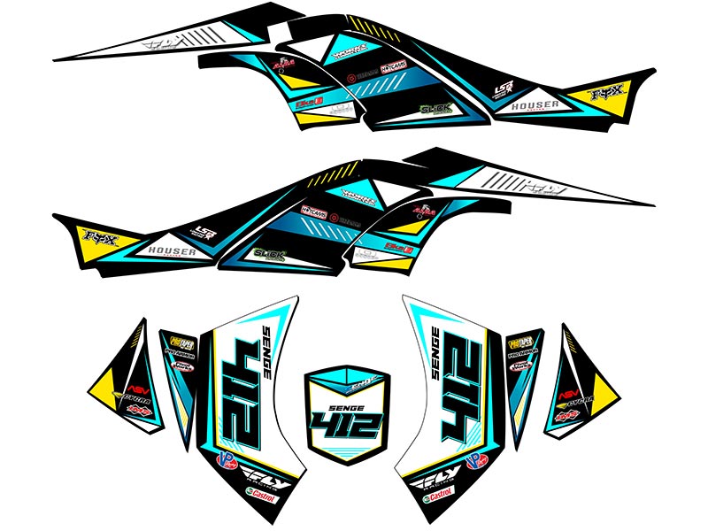 All Years DS 450 SURGE Black Senge Graphics Kit Compatible with Can-Am - Picture 5 of 7