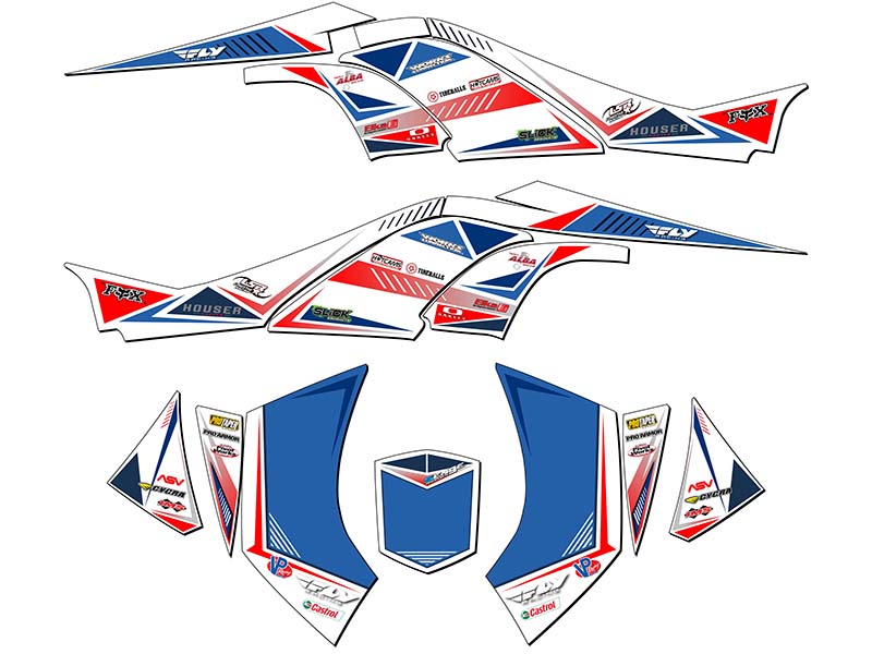 All Years DS 450 SURGE White Senge Graphics Kit Compatible with Can-Am - Picture 2 of 7
