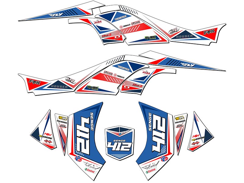 All Years DS 450 SURGE White Senge Graphics Kit Compatible with Can-Am - Picture 5 of 7