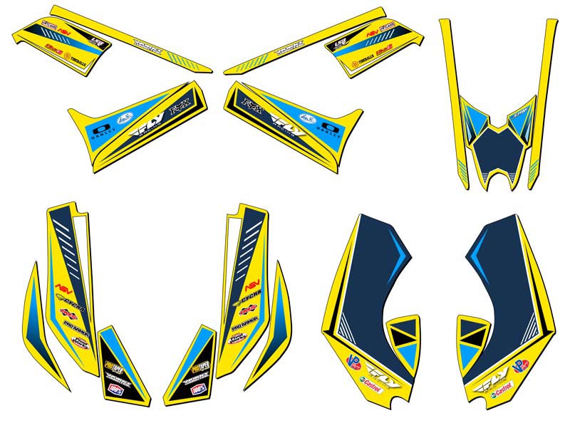 Kit de gráficos Senge amarillo DS 70/90 SURGE 2008-2018 compatible con Can-Am - Imagen 2 de 7