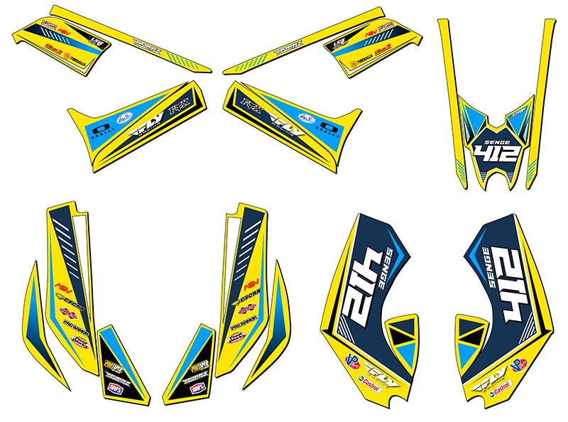 Kit de gráficos Senge amarillo DS 70/90 SURGE 2008-2018 compatible con Can-Am - Imagen 5 de 7