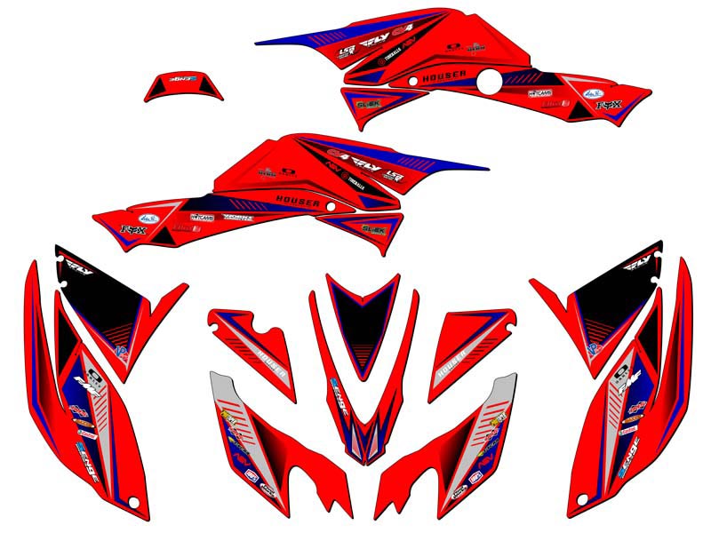 TRX 400 SURGE 2008-2012 Red Senge Graphics Kit compatible con Honda - Imagen 2 de 7