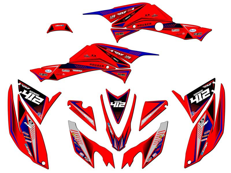 TRX 400 SURGE 2008-2012 Red Senge Graphics Kit compatible con Honda - Imagen 5 de 7