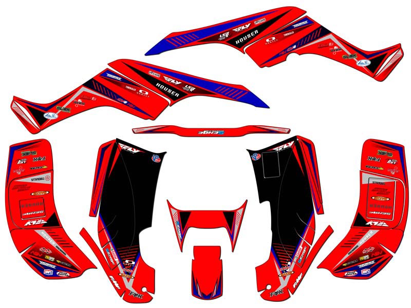 2001-2005 TRX 250EX SURGE Red Senge Kit Gráfico Compatible con Honda - Imagen 2 de 7