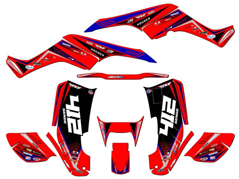 2001-2005 TRX 250EX SURGE Red Senge Kit Gráfico Compatible con Honda - Imagen 5 de 7
