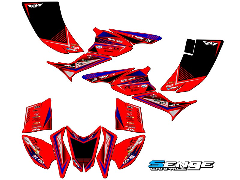 TRX 90 SURGE 2006-2019 Red Senge Graphics Kit compatible con Honda - Imagen 2 de 7