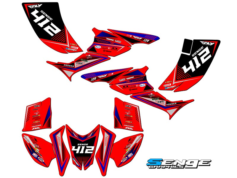 TRX 90 SURGE 2006-2019 Red Senge Graphics Kit compatible con Honda - Imagen 5 de 7