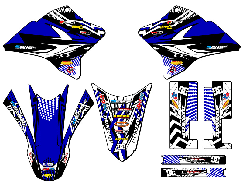 Kit de gráficos TTR 230 MAYHEM 2005-2025 Blue Senge compatible con Yamaha - Imagen 2 de 10
