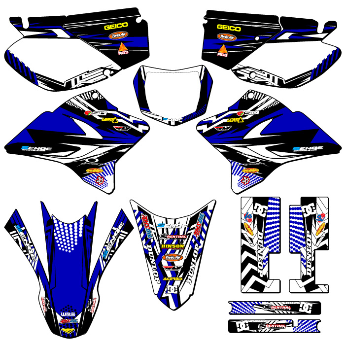 Kit de gráficos TTR 230 MAYHEM 2005-2025 Blue Senge compatible con Yamaha - Imagen 5 de 10