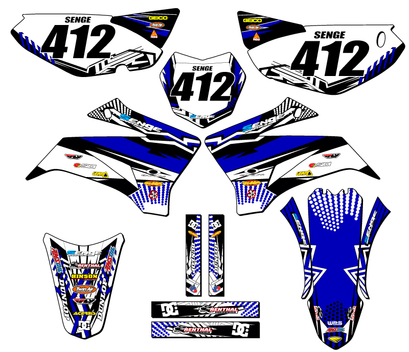 2008-2022 TTR 125 MAYHEM Blue Senge Graphics Kit Compatible with Yamaha - Picture 8 of 10