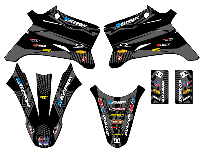 Kit de gráficos Senge Black Senge 2008-2022 TTR 110 MAYHEM compatible con Yamaha - Imagen 2 de 10