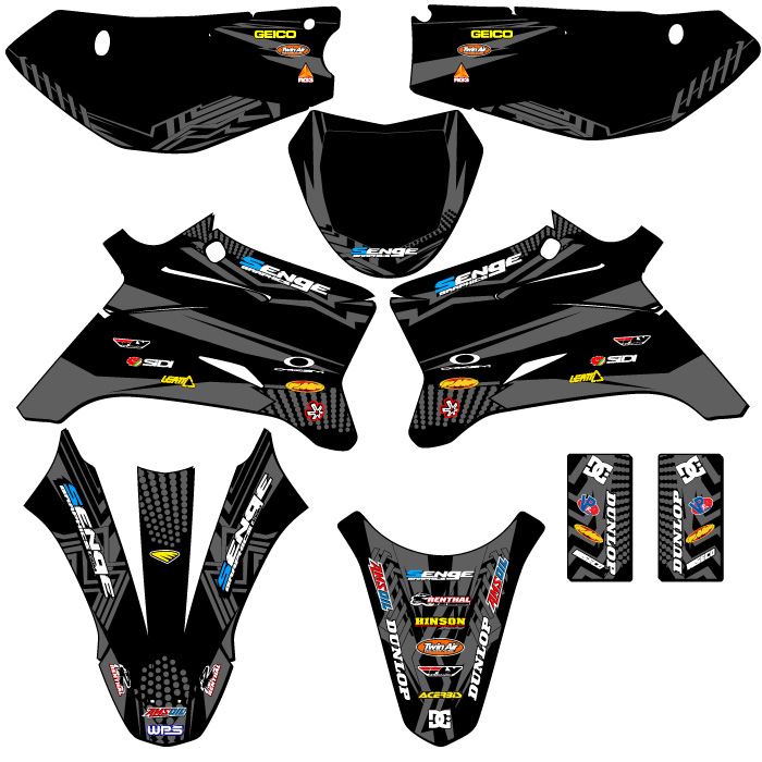 Kit de gráficos Senge Black Senge 2008-2022 TTR 110 MAYHEM compatible con Yamaha - Imagen 5 de 10