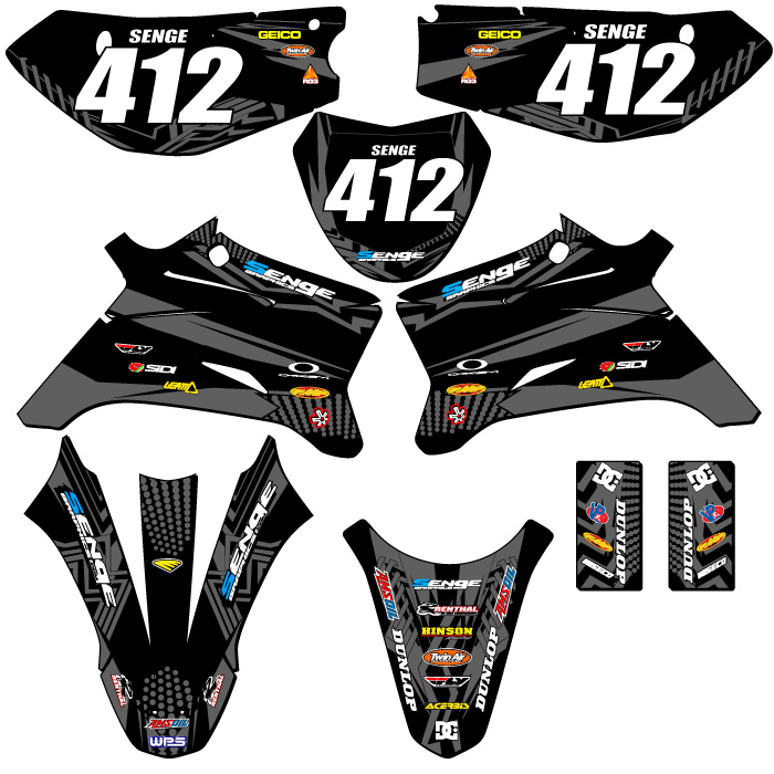 Kit de gráficos Senge Black Senge 2008-2022 TTR 110 MAYHEM compatible con Yamaha - Imagen 8 de 10