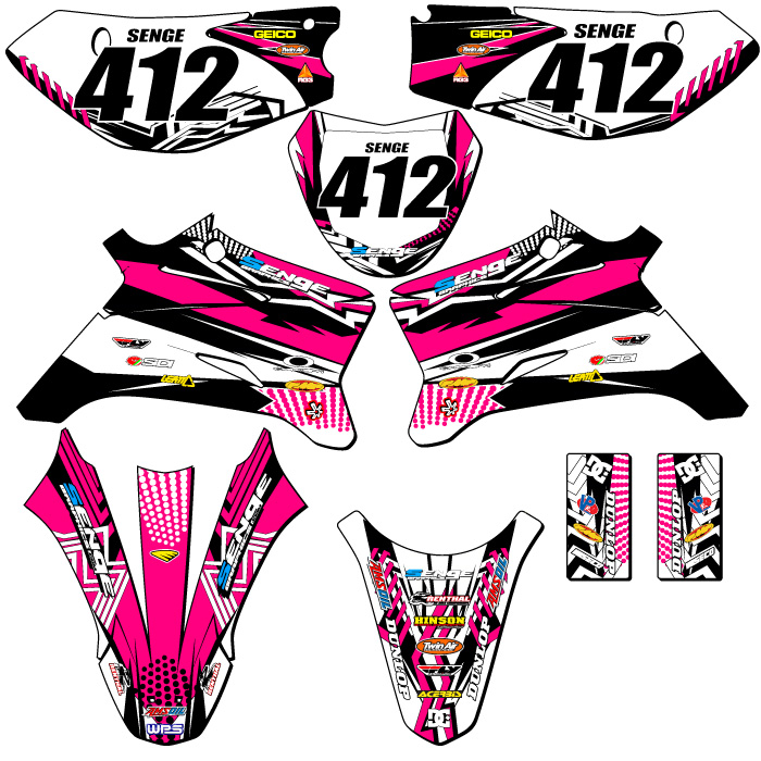 Kit de gráficos Senge Pink Senge 2008-2022 TTR 110 MAYHEM compatible con Yamaha - Imagen 8 de 10